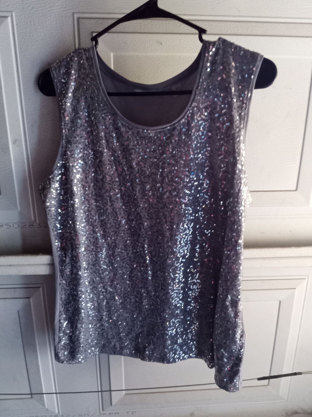 Laura Ashley Silver Sequin Sleeveless Camisole